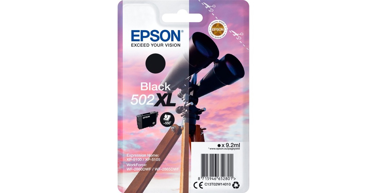 Epson Tinte schwarz 502XL (C13T02W14010)