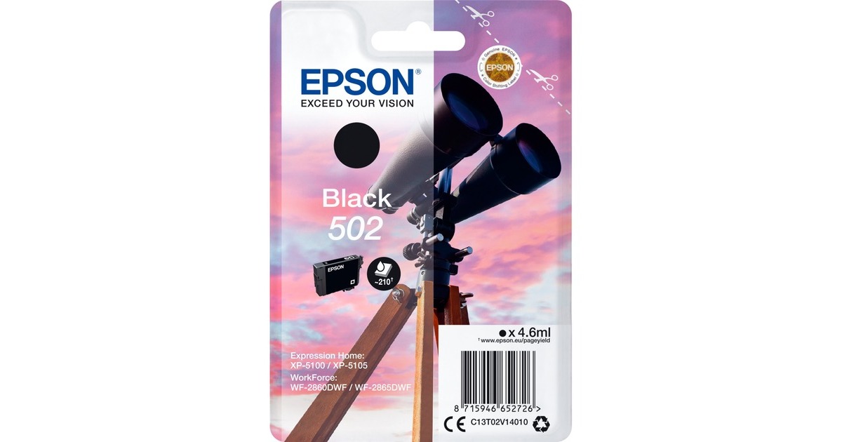 Epson Tinte schwarz 502 (C13T02V14010)