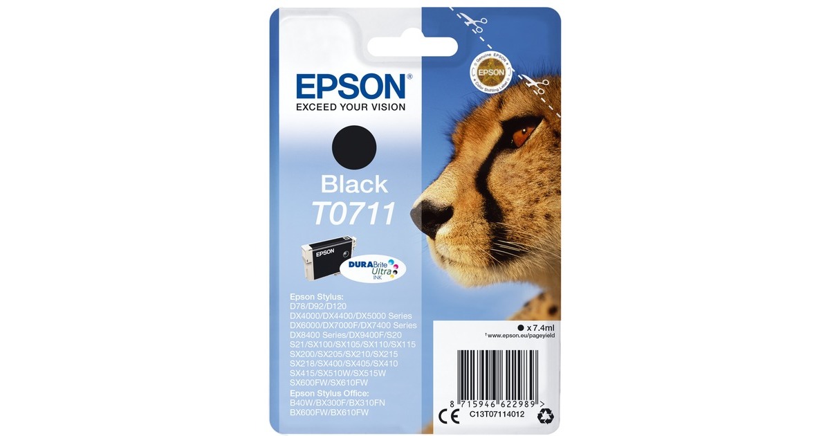 Epson Tinte schwarz T0711 (C13T07114012)(DURABrite)