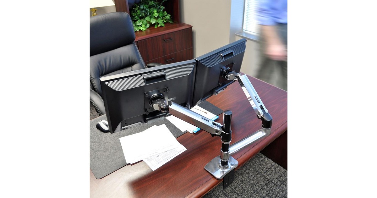 Ergotron LX Dual Monitor Arm, Monitorhalterung(silber)