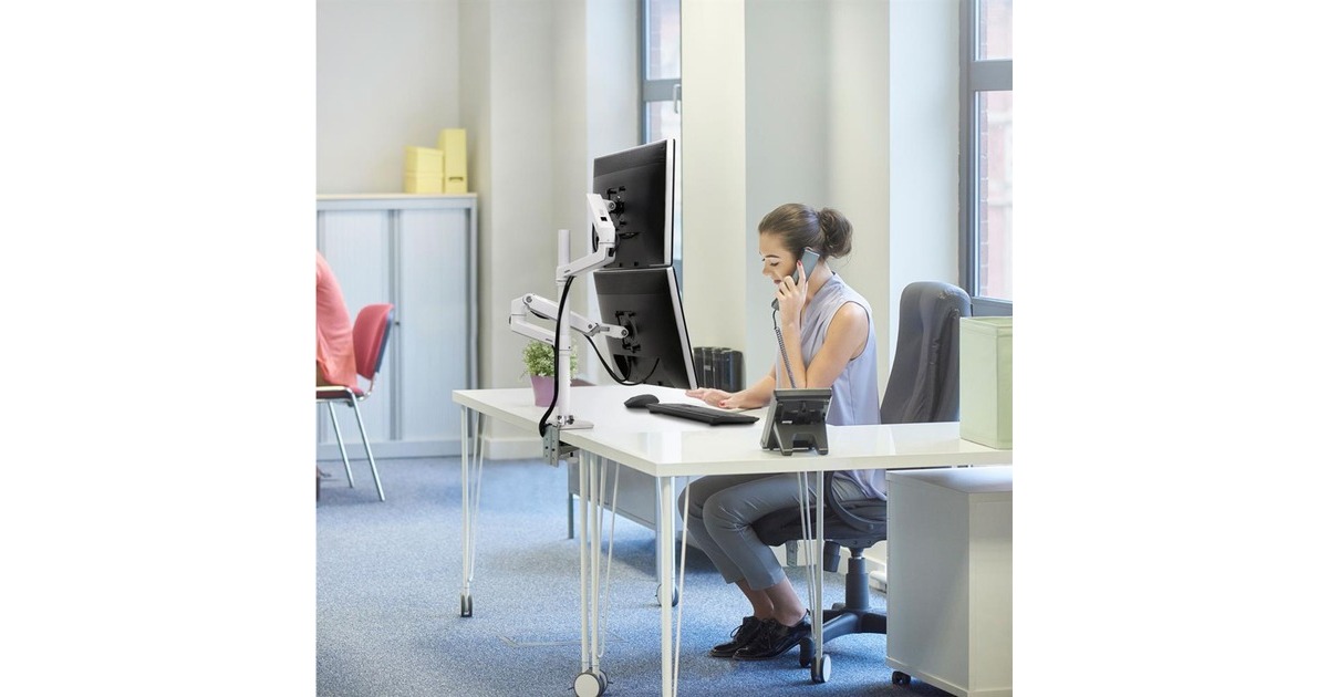 Ergotron LX-Dual-Stacking-Arm, Monitorhalterung(weiß)