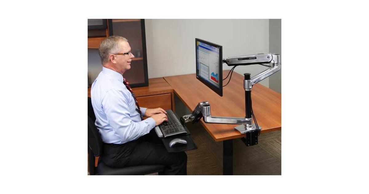 Ergotron LX HD Sitz-Steh-Tischmontage-LCD-Arm, Monitorhalterung(silber/schwarz)