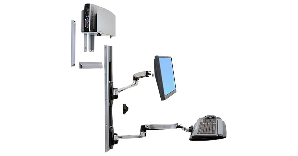 Ergotron LX Kombisystem Wandmontage, Wandhalterung(silber/schwarz)