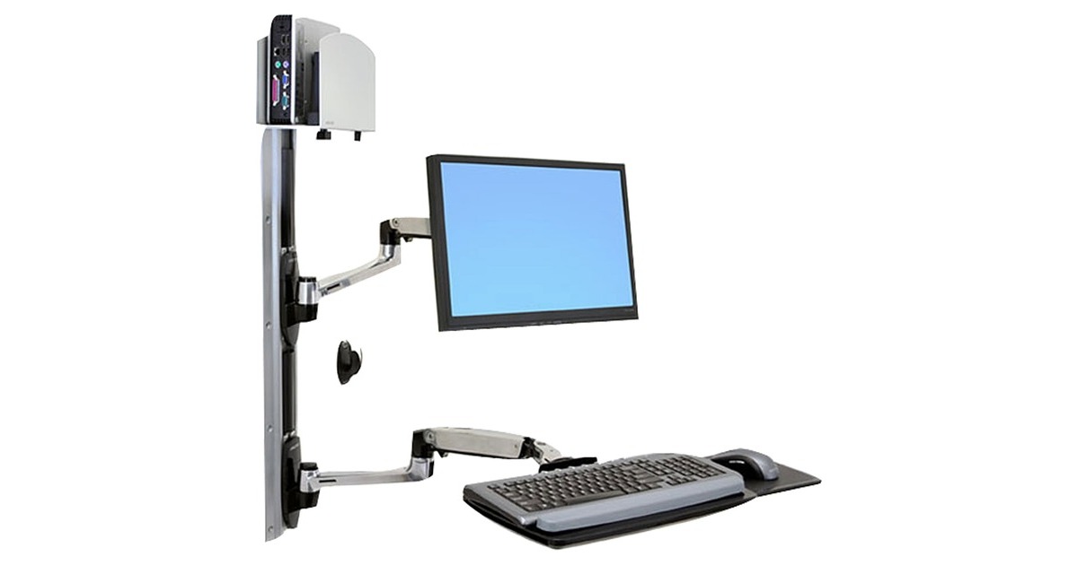 Ergotron LX Kombisystem Wandmontage, Wandhalterung(silber/schwarz)
