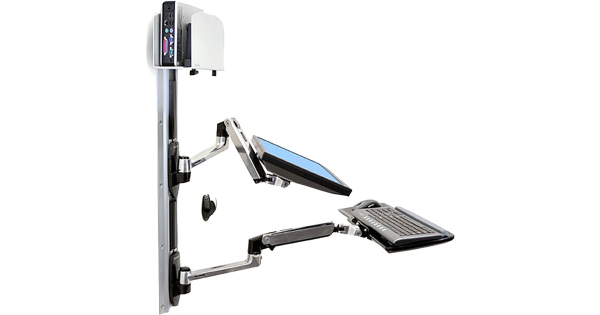 Ergotron LX Kombisystem Wandmontage, Wandhalterung(silber/schwarz)