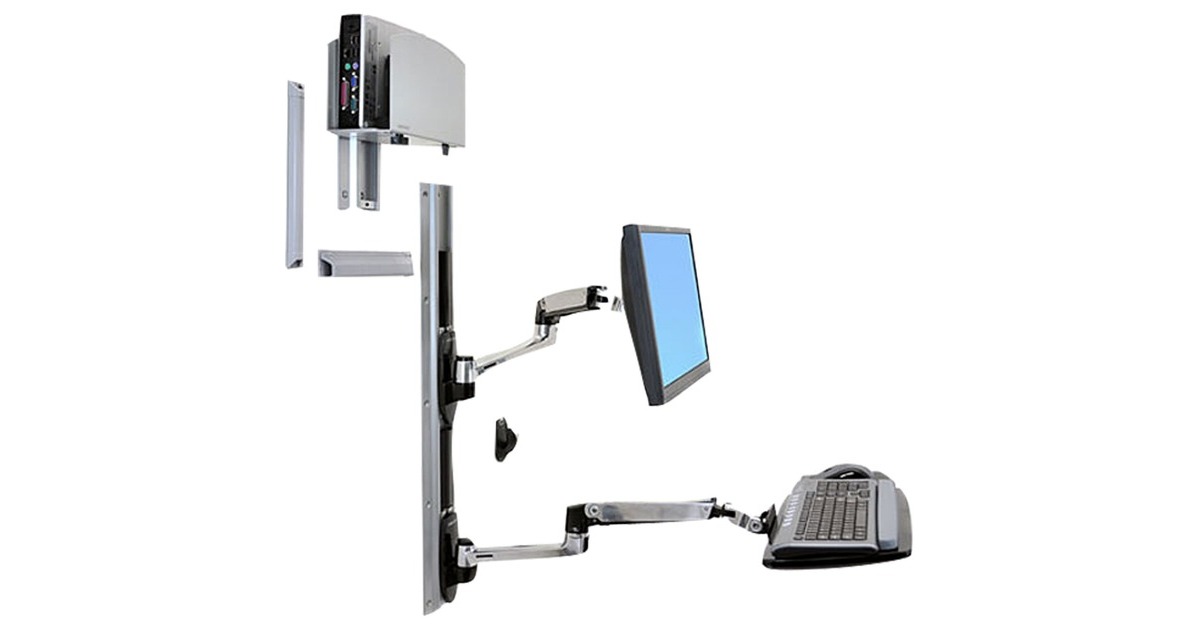 Ergotron LX Kombisystem Wandmontage, Wandhalterung(silber/schwarz)