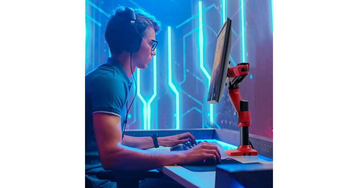 Ergotron LX Monitor Arm, Monitorhalterung(rot/schwarz)