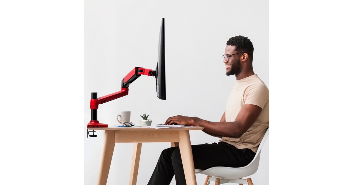 Ergotron LX Monitor Arm, Monitorhalterung(rot/schwarz)