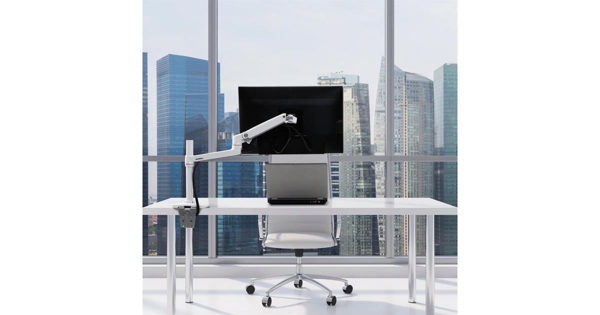 Ergotron LX Monitor Arm mit hoher Säule, Monitorhalterung(weiß)