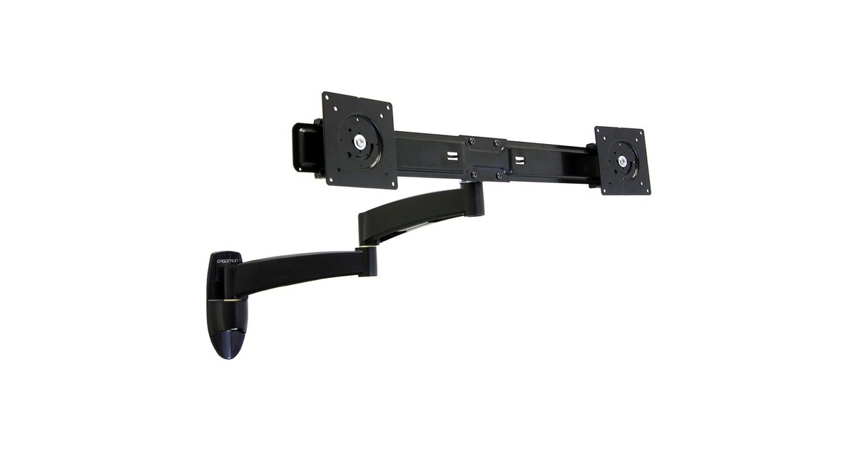 Ergotron Serie 200 Wandmontage für Dual Schirmlösung, Monitorhalterung(schwarz)