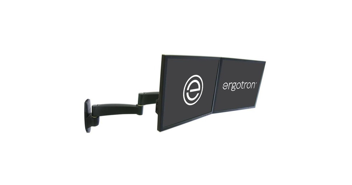 Ergotron Serie 200 Wandmontage für Dual Schirmlösung, Monitorhalterung(schwarz)
