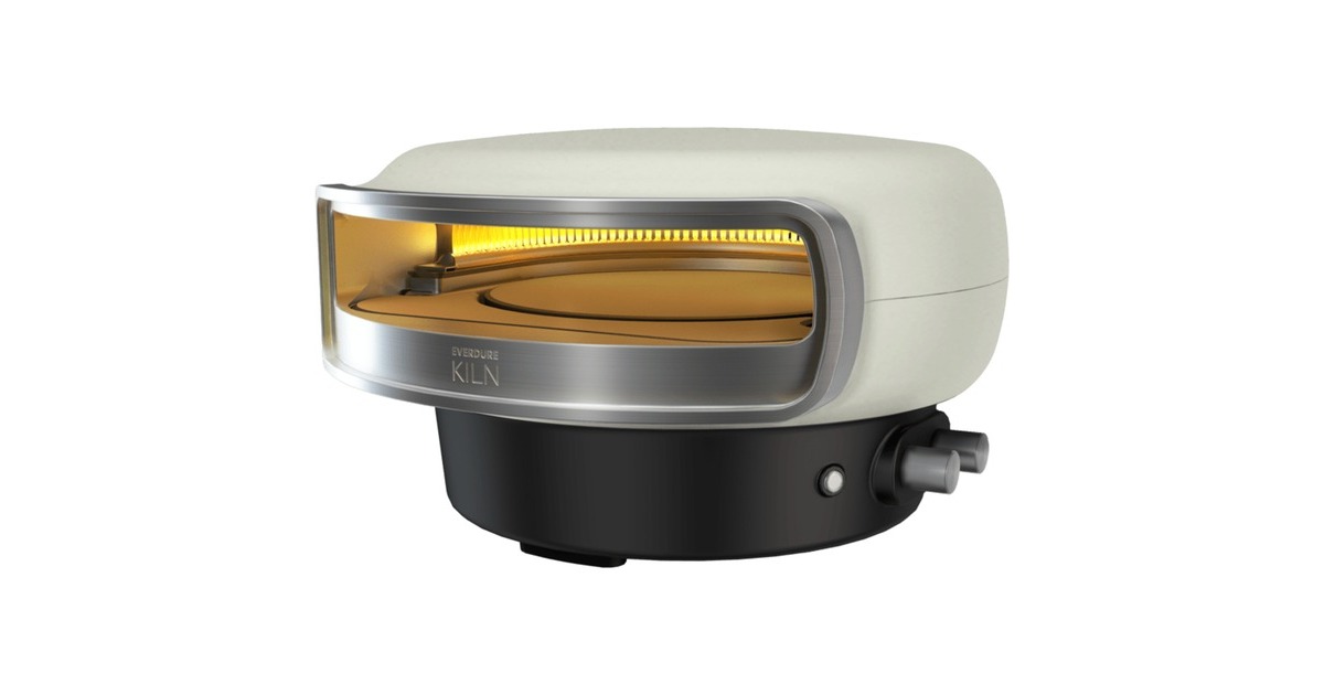 Everdure 2-Brenner Pizzaofen Kiln R stone(hellgrau, 8,5 kW, für Pizzen bis ca. Ø 40cm, rotierender Pizzastein)