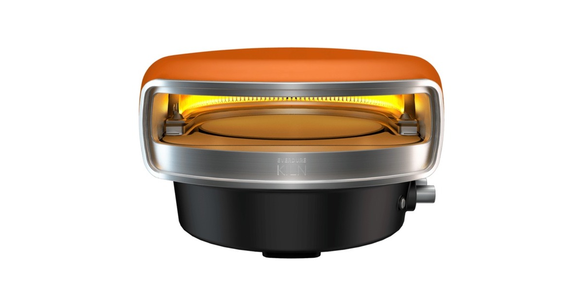Everdure 2-Brenner Pizzaofen Kiln R terracotta(orange, 8,5 kW, für Pizzen bis ca. Ø 40cm, rotierender Pizzastein)