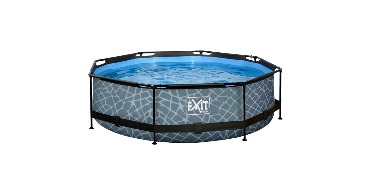 Exit Toys Stone Pool, Frame Pool Ø 300x76cm, Schwimmbad(grau, mit Filterpumpe) Exit Toys Stone Pool, Frame Pool Ø 300x76cm, Schwimmbad(grau, mit Filterpumpe)