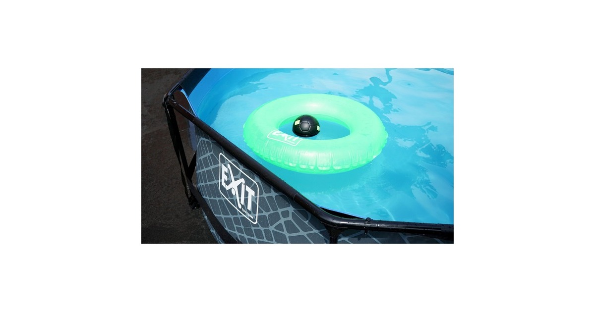 Exit Toys Stone Pool, Frame Pool Ø 300x76cm, Schwimmbad(grau, mit Filterpumpe)