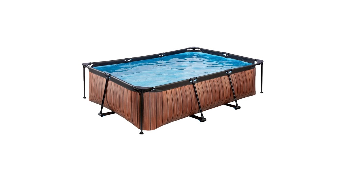 Exit Toys Wood Pool, Frame Pool 300x200x65cm, Schwimmbad(braun, mit Filterpumpe) Exit Toys Wood Pool, Frame Pool 300x200x65cm, Schwimmbad(braun, mit Filterpumpe)