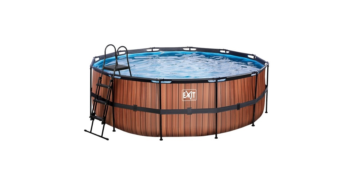 Exit Toys Wood Pool, Frame Pool Ø 427x122cm, Schwimmbad(braun, mit Sandfilteranlage) Exit Toys Wood Pool, Frame Pool Ø 427x122cm, Schwimmbad(braun, mit Sandfilteranlage)