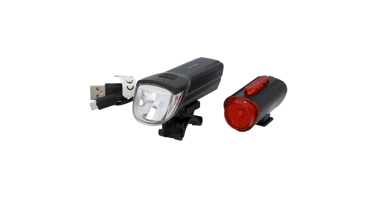 FISCHER Fahrrad Akku Leuchten-Set 30 Lux, LED-Leuchte