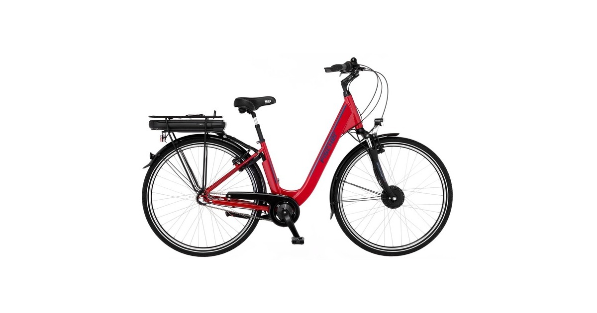 FISCHER Fahrrad CITA 1.0, Pedelec(rot (glänzend), 28", 44 cm Rahmen)