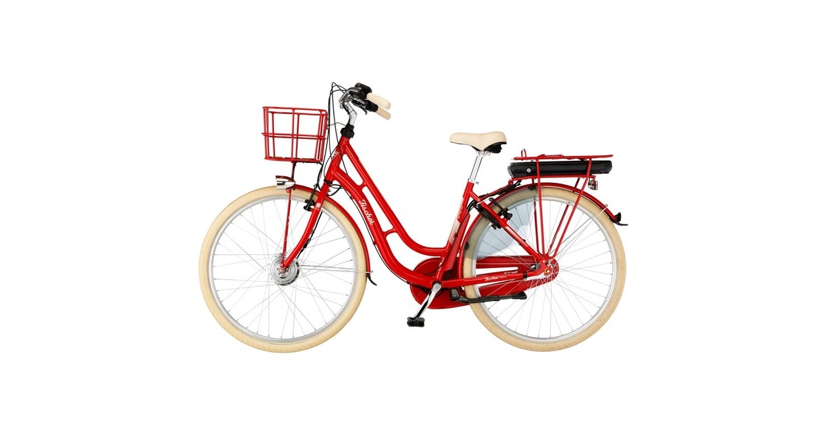 FISCHER Fahrrad CITA Retro 2.0, Pedelec(rot (glänzend), 28