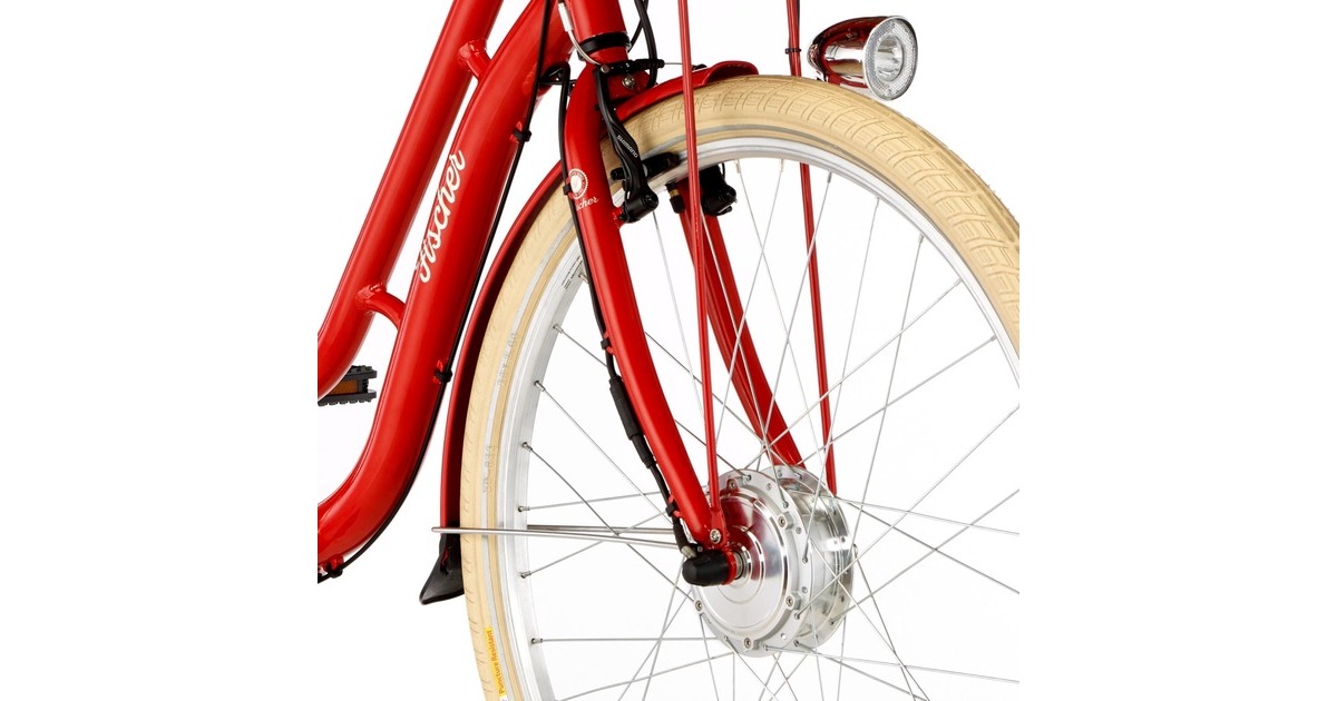 FISCHER Fahrrad CITA Retro 2.0, Pedelec(rot (glänzend), 28
