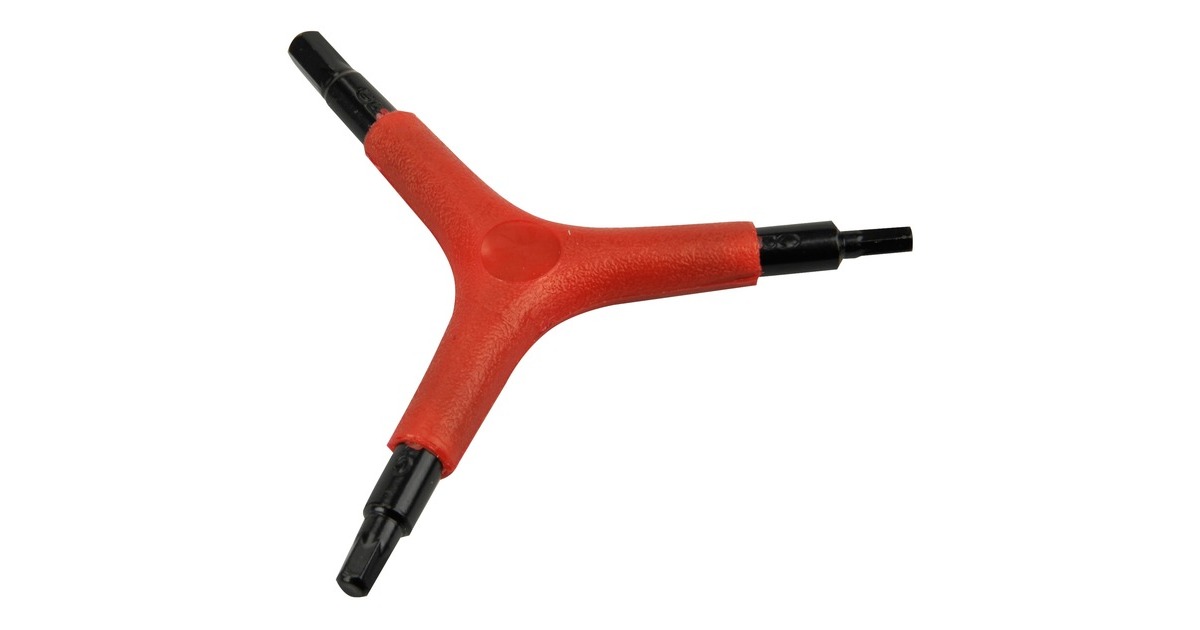 FISCHER Fahrrad Dreiarm-InnenSechskant-Schlüssel, Schraubendreher(4mm/ 5mm/ 6mm)