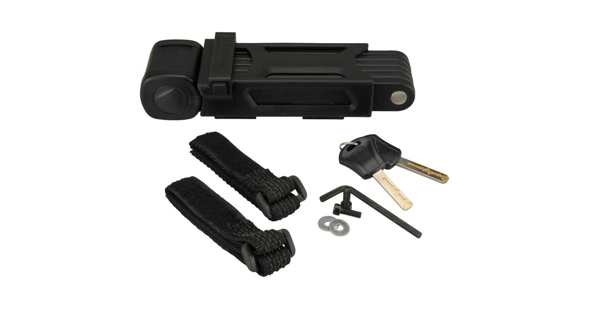 FISCHER Fahrrad Faltschloss(schwarz, 85 cm, Halter)