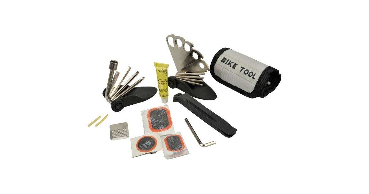 FISCHER Fahrrad Faltwerkzeug Kombi, 33-teilig, Werkzeug-Set(schwarz/grau, Tasche und Flickzeug) FISCHER Fahrrad Faltwerkzeug Kombi, 33-teilig, Werkzeug-Set(schwarz/grau, Tasche und Flickzeug)