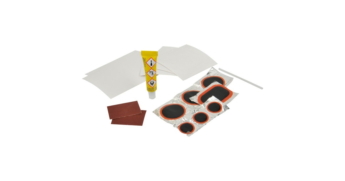 FISCHER Fahrrad Flickbox Universal, 16-teilig, Reparaturset(Fahrrad-Pannenset)