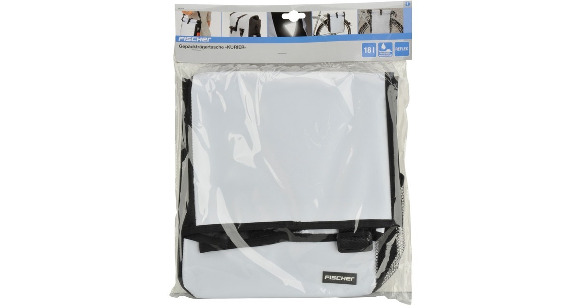 FISCHER Fahrrad Gepäckträgertasche Kurier, Fahrradkorb/-tasche(weiß)