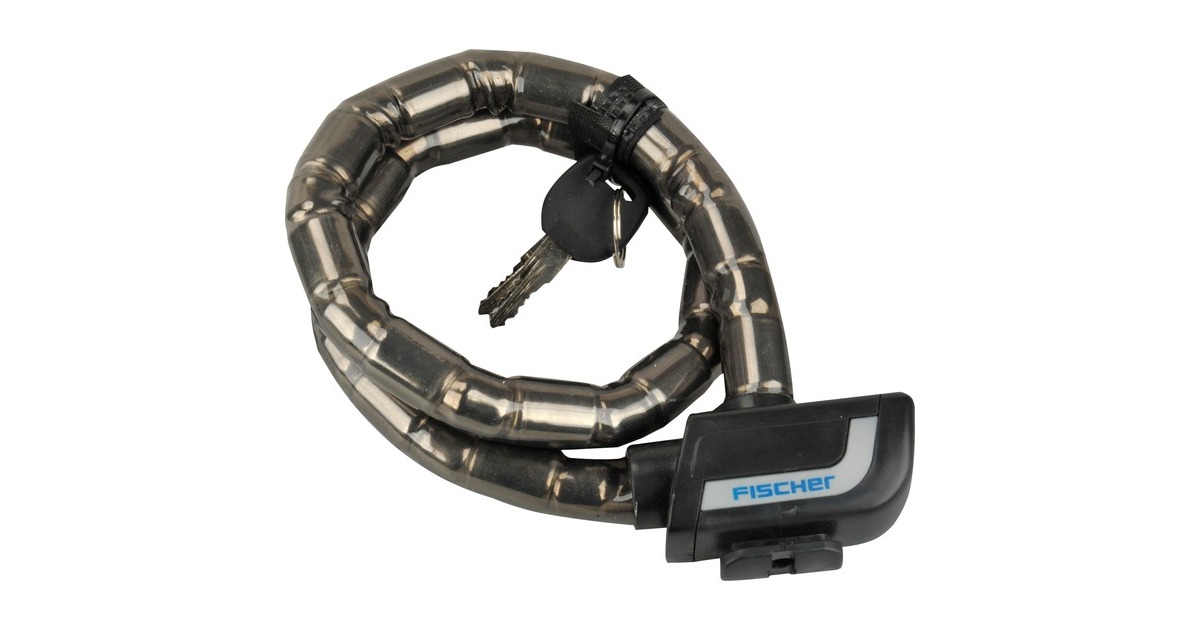 FISCHER Fahrrad Gliederschloss(schwarz/transparent, 70 cm, 18 mm)