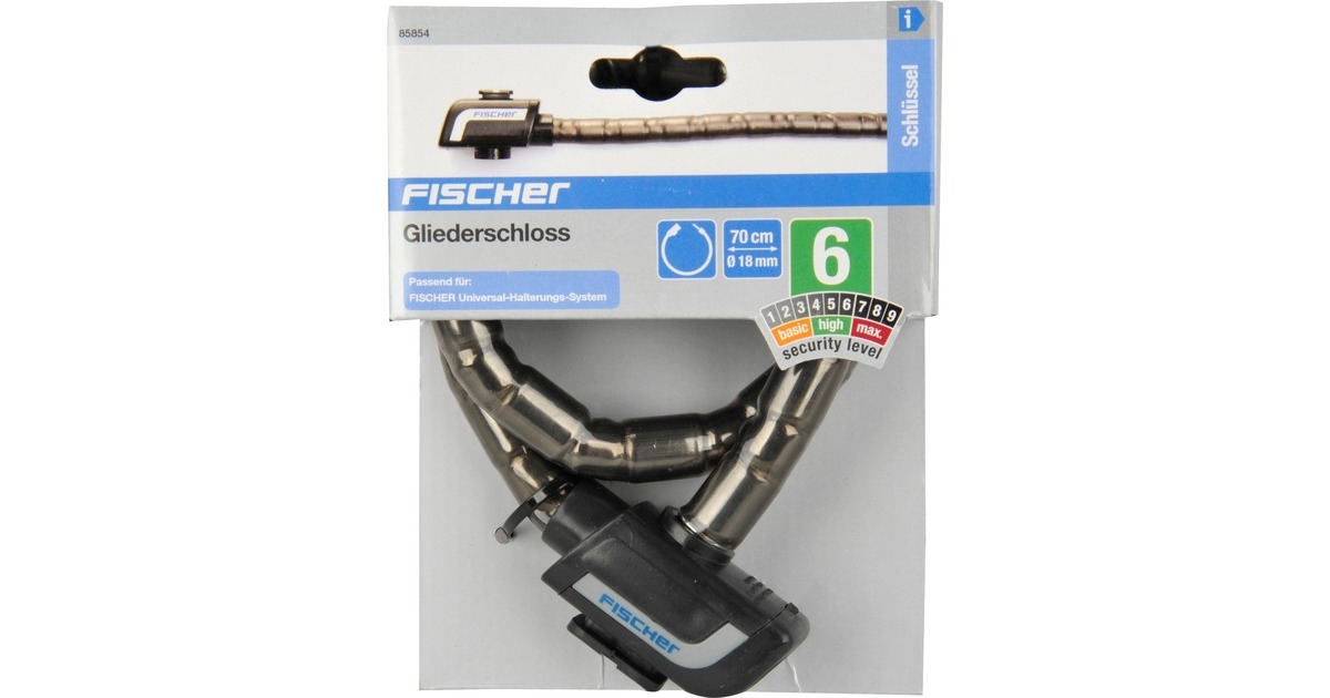 FISCHER Fahrrad Gliederschloss(schwarz/transparent, 70 cm, 18 mm) FISCHER Fahrrad Gliederschloss(schwarz/transparent, 70 cm, 18 mm)