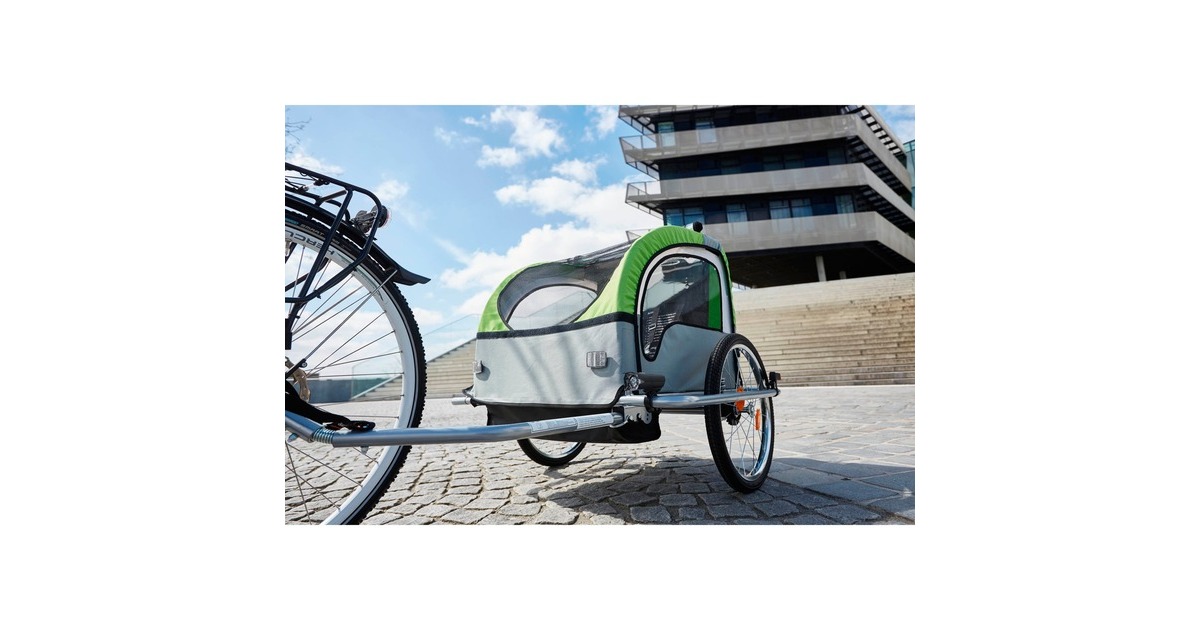 FISCHER Fahrrad Kinder-Fahrradanhänger Komfort(grün/grau)