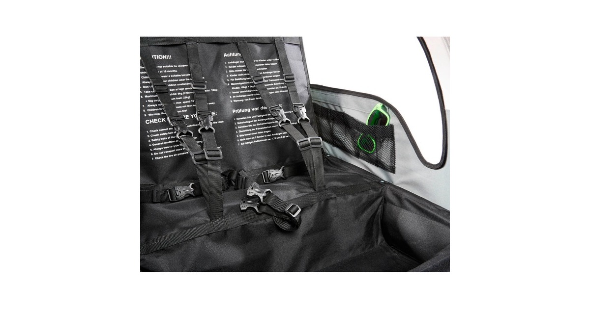 FISCHER Fahrrad Kinder-Fahrradanhänger Komfort(grün/grau)