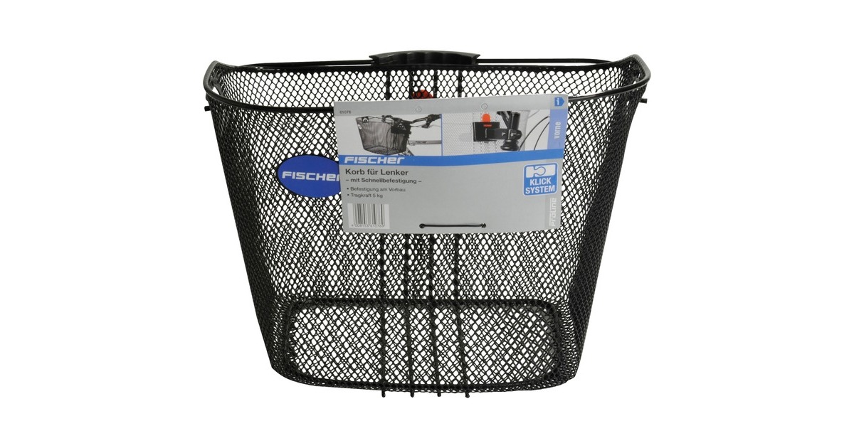 FISCHER Fahrrad Lenker-Korb mit Schnellbefestigung, Fahrradkorb/-tasche