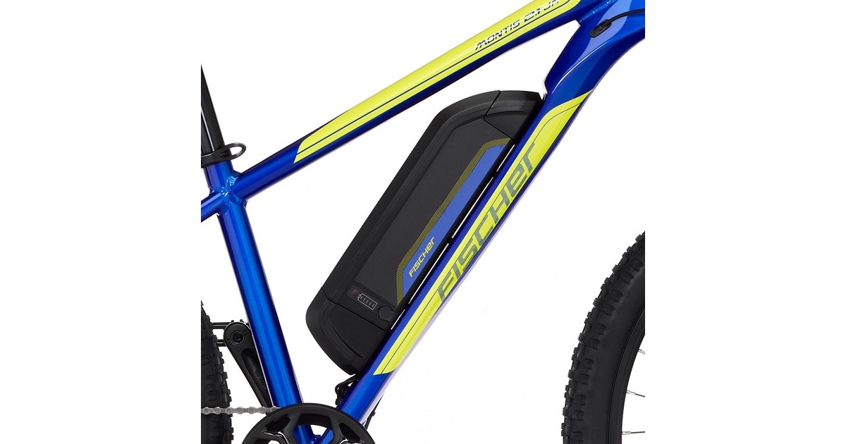 FISCHER Fahrrad Montis 2.1 Junior, Pedelec(blau (glänzend)/gelb, 38 cm Rahmen, 27,5