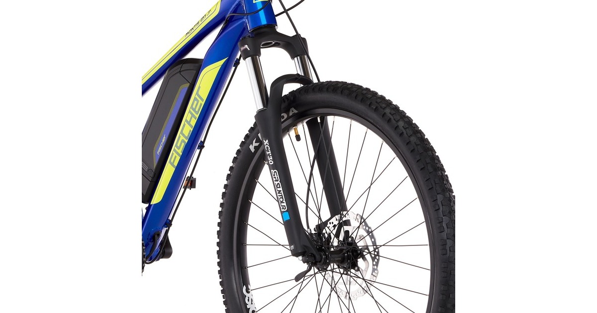 FISCHER Fahrrad Montis 2.1 Junior, Pedelec(blau (glänzend)/gelb, 38 cm Rahmen, 27,5