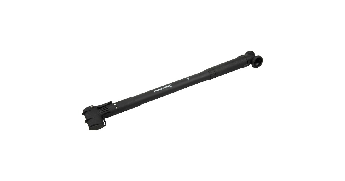 FISCHER Fahrrad Pumpe Duokopf, für Rahmenbefestigung, Luftpumpe(schwarz, 41-48cm)