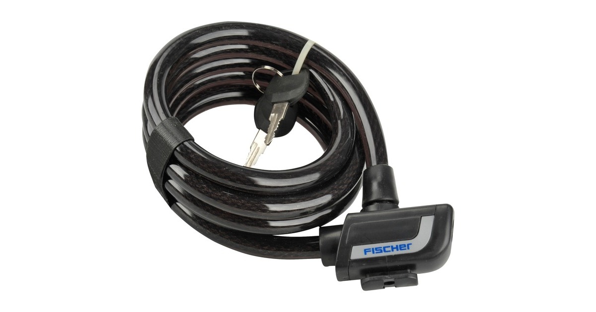 FISCHER Fahrrad Seilschloss(schwarz, 180 cm, 14 mm)