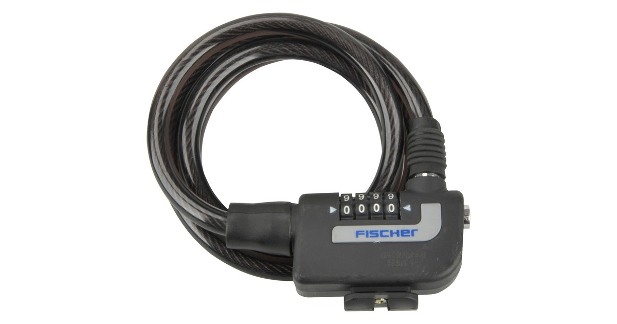 FISCHER Fahrrad Spiralschloss(schwarz, 120 cm, 10 mm)
