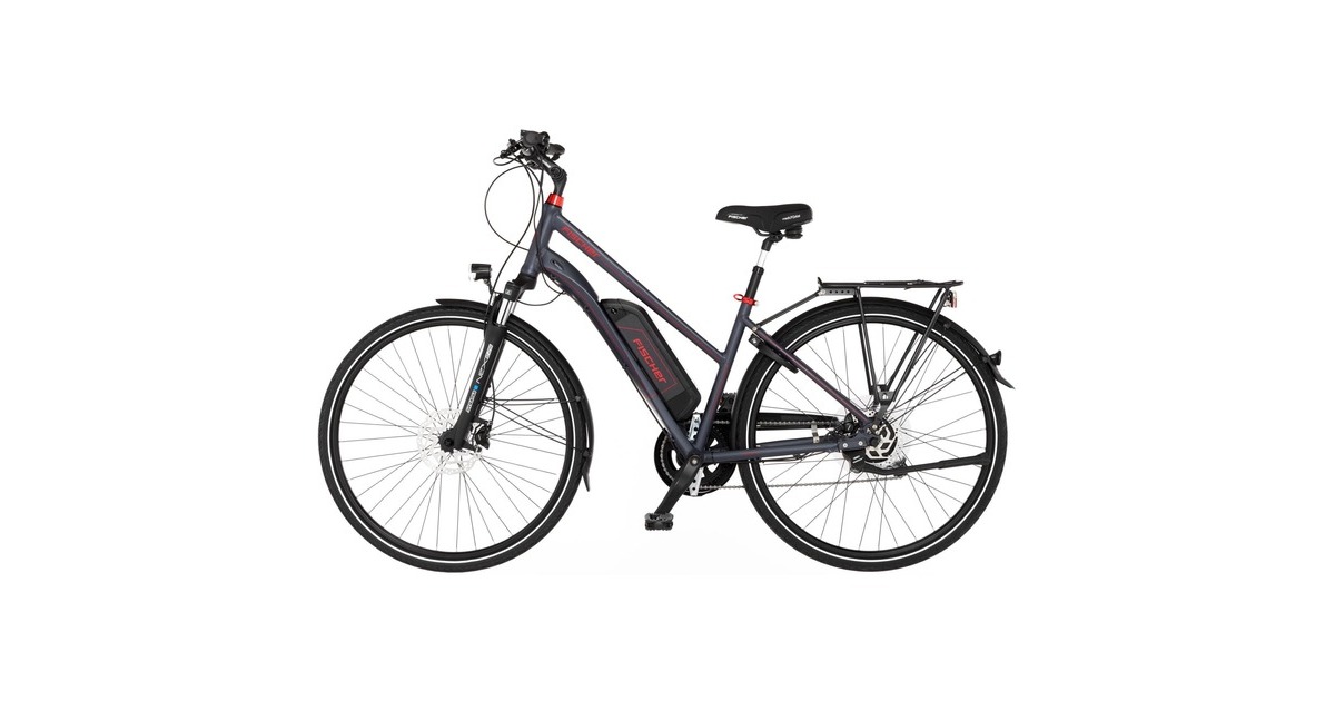 FISCHER Fahrrad Viator 1.0 Damen, Pedelec(anthrazit, 44 cm Rahmen, 28