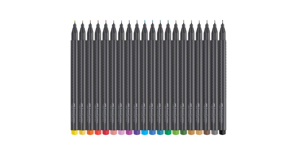 Faber-Castell Grip Fineliner, 0.4, 20er, Set(Kartonetui)