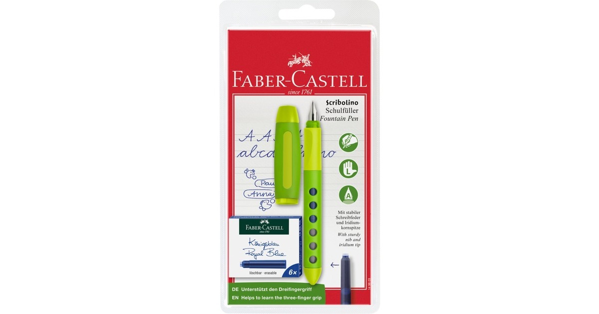 Faber-Castell Scribolino Schulfüller, Linkshänder, hellgrün, Füllfederhalter(hellgrün)
