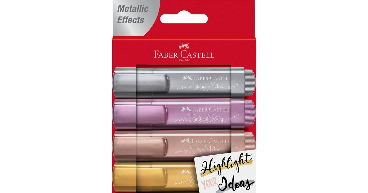 Faber-Castell Textmarker TL 46 Metallic 4er Etui, Stift