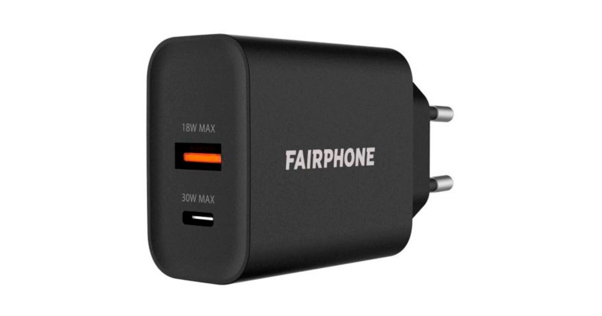 Fairphone Dual-port 30W Charger (EU), Ladegerät(schwarz, 30 Watt)