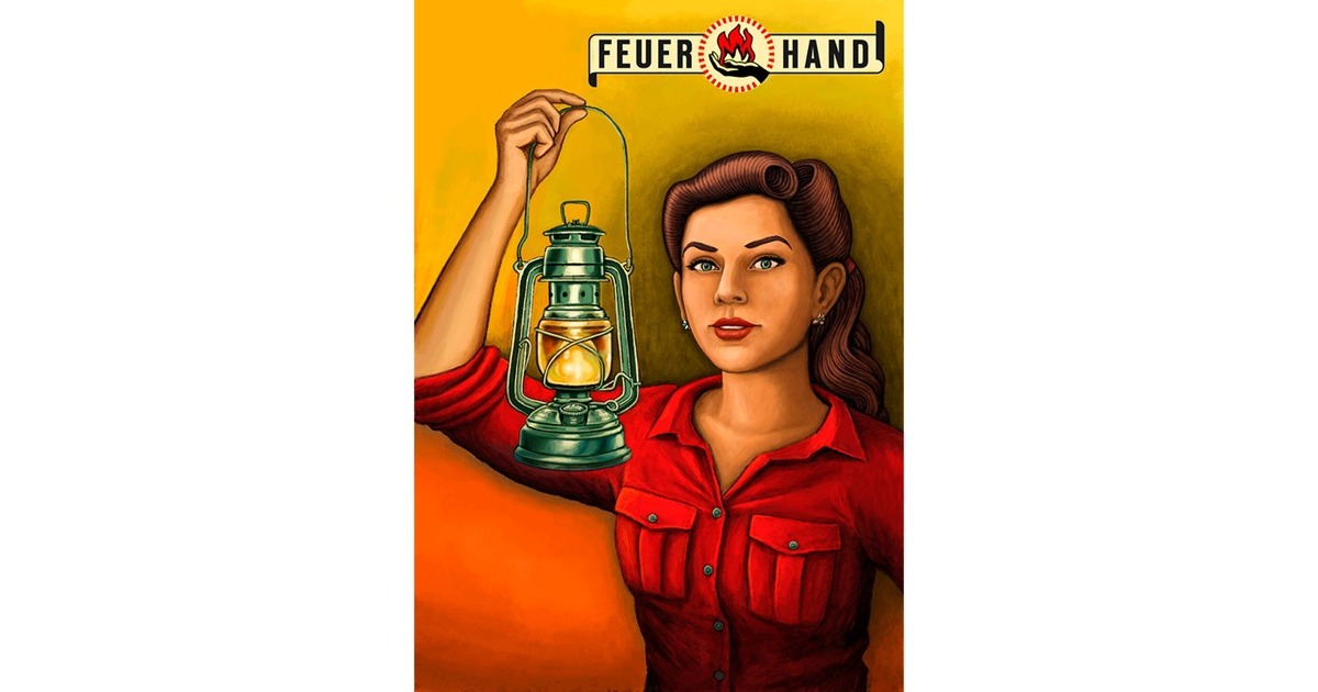Feuerhand Blechschild, Dekoration
