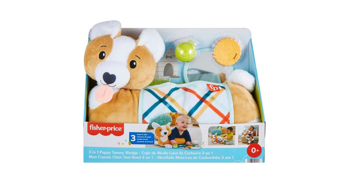 Fisher-Price 3-in-1 Hündchen Spielkissen, Kuscheltier
