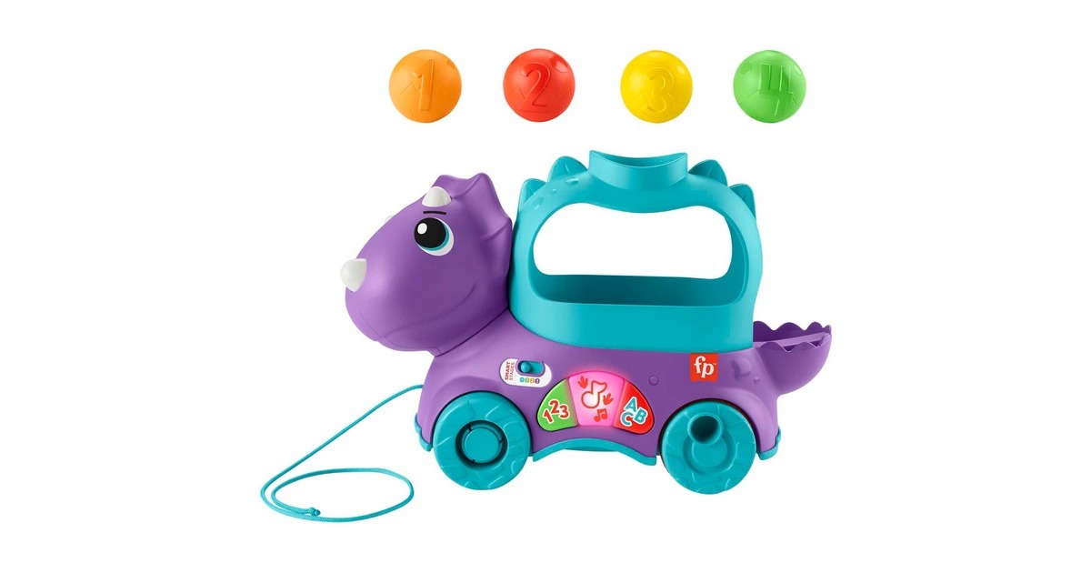Fisher-Price Bällespaß Nachzieh-Dino, Geschicklichkeitsspiel