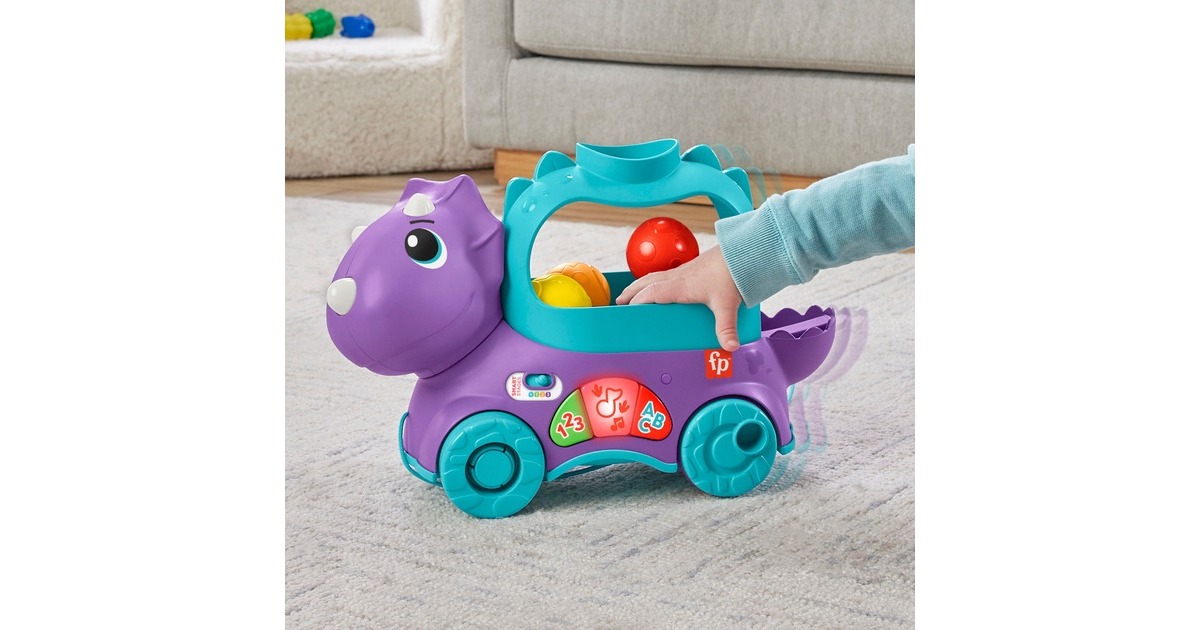 Fisher-Price Bällespaß Nachzieh-Dino, Geschicklichkeitsspiel