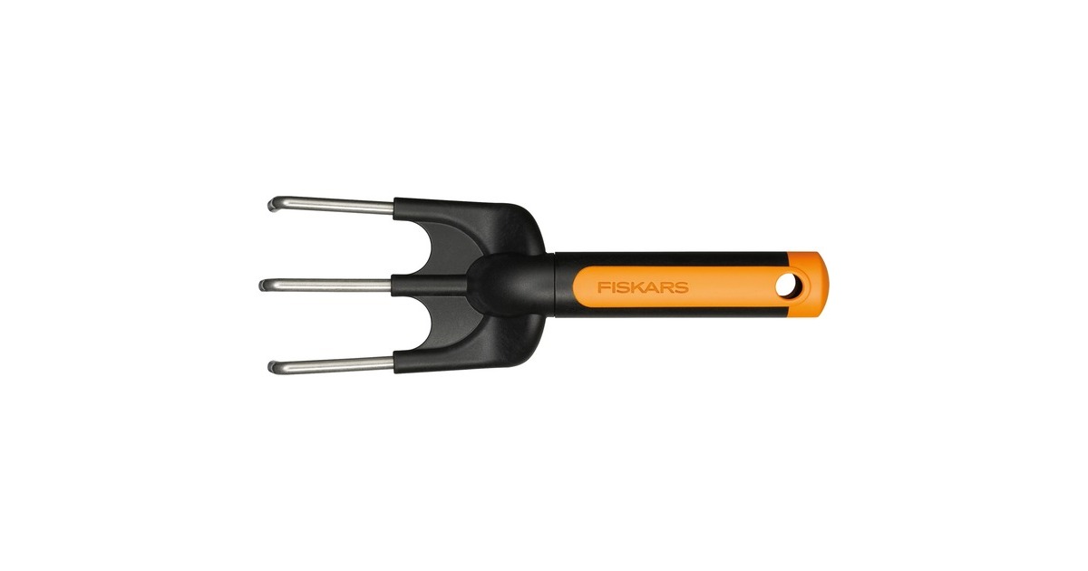 Fiskars Blumenrechen Premium(schwarz/orange, 8cm)